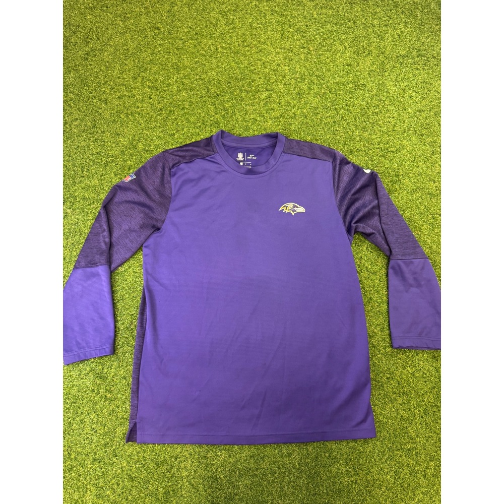Nike‎ NFL Baltimore Ravens Dri-FIT Long Sleeve On-Field Apparel Shirt Mens Large